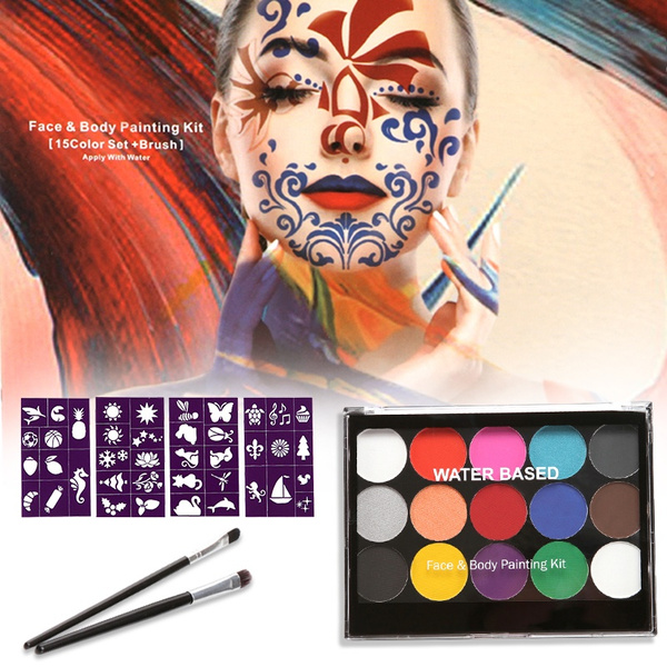 15 Colors Face Body Paint Kit Palette Makeup for Halloween Party Painting  Non-toxic