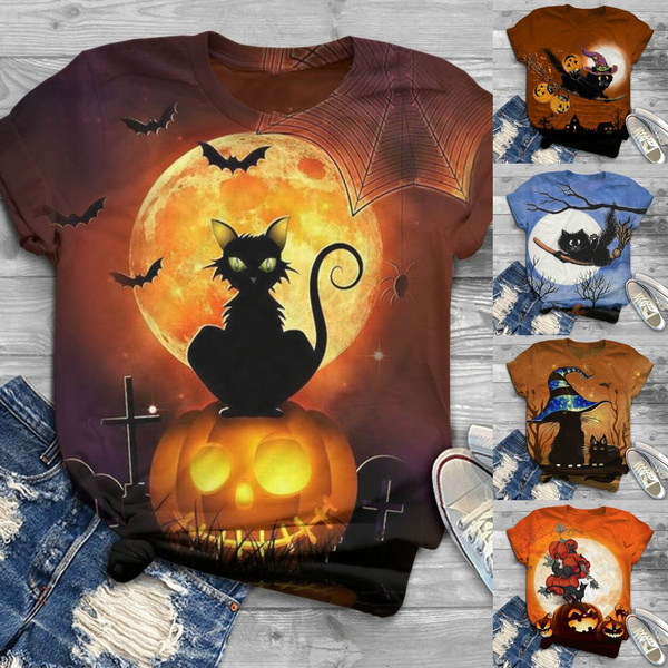 New Halloween T Shirts Round Neck Short 