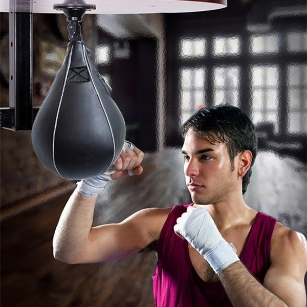 Sport Fitness MMA Boxing Punching Ball Speed Training Pear Bag Leather W4O7 