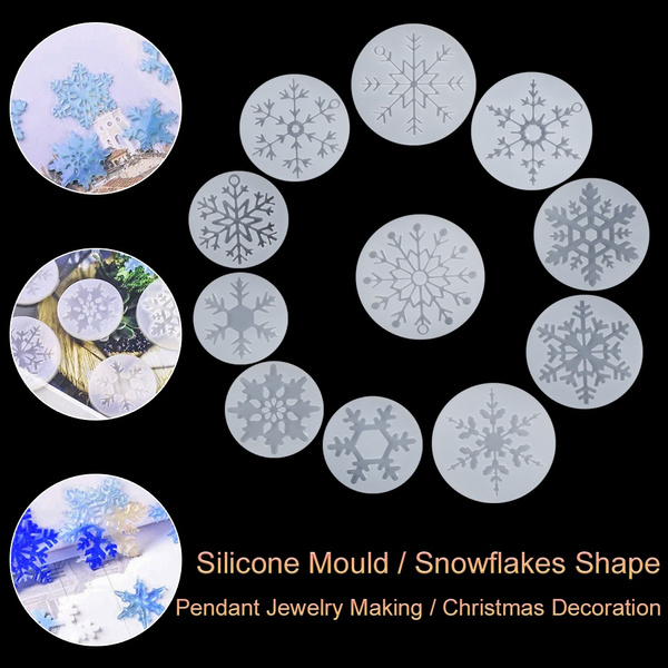 Christmas Decorations Silicone Moulds Snowflakes Shape Dropping Glue Mold DIY