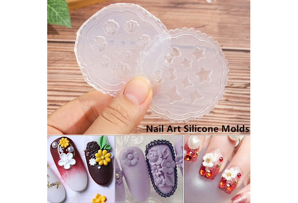 Small Floral Silicone Molds (5 Cavity) | Tiny Flower Soft Mold | Clear  Mould for UV Resin Art | Mini Embellishment Mold | Nail Art Supplies