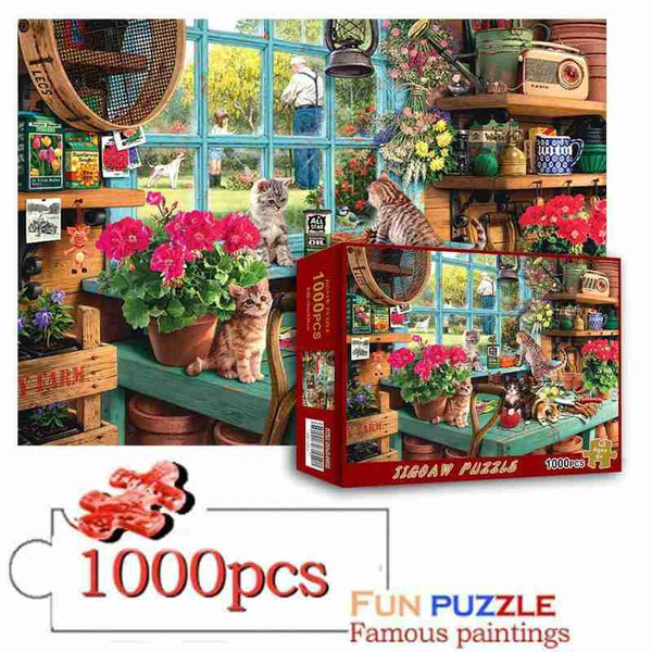 1000 Piece Cute Cats Jigsaw Puzzle Puzzles For Adults Kids Learning Education
