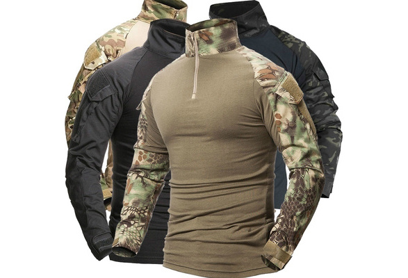 Outdoor Military Long Sleeve Tactical T-Shirt Resistant Combat Hunting Kryptek