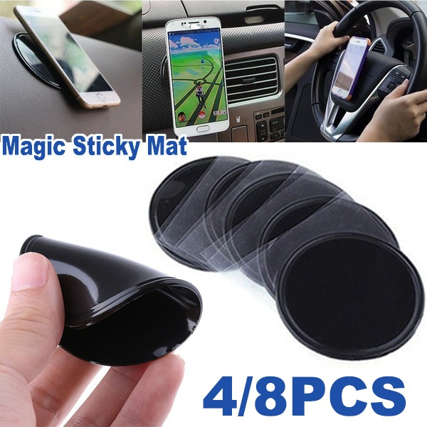 4/8Pcs Car Dashboard Sticky Pad Silica Gel Magic Sticky Pad Holder Anti  Slip Mat for Car Mobile Phone Diamonds Tray Holder