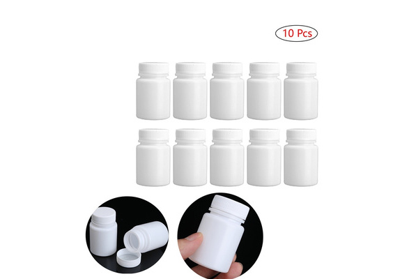 10Pcs Plastic Pill Bottles Empty Solid Medicine Container W/Lid  20/30/50/80ML