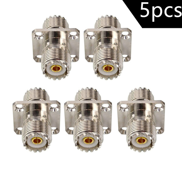 5Pcs UHF Female to Female Coupler Joiner Coax Jumper Cable Connector