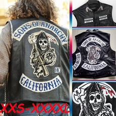 motorcyclecoat, Vest, sonsofanarchyleathervest, Men's Fashion