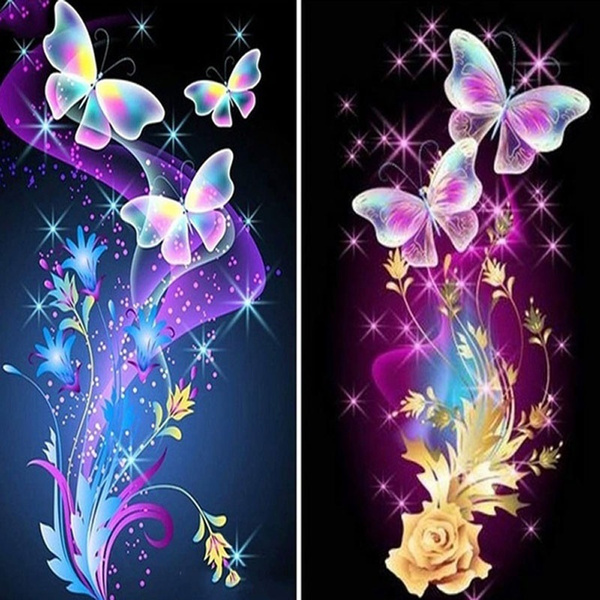 DIY 5D Butterfly Diamond Painting Full Drill Crystal Painting Rhinest  Painting Gifts for Wall Decoration Home Decoration