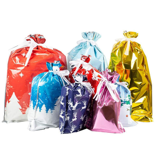 large christmas drawstring gift bags