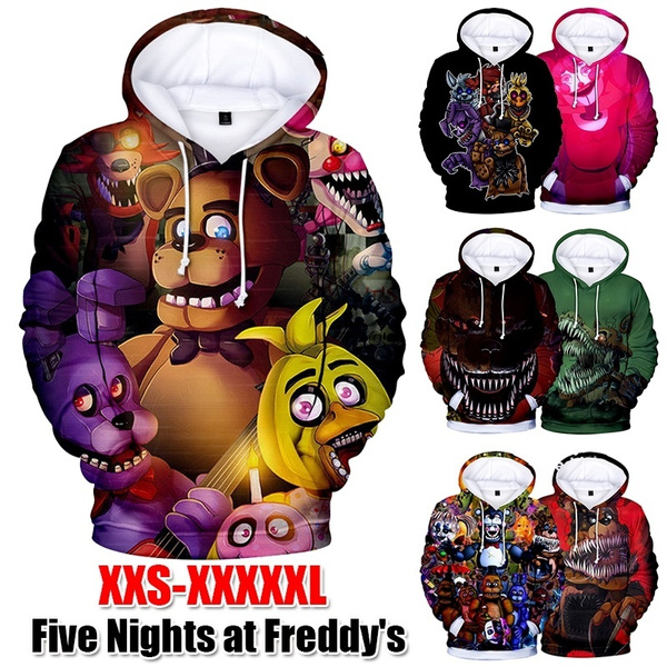 GAME FNAF Hoodie Jumper 3D Printing Hooded Sweatshirt Thin Coat XS-5XL