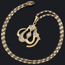 18kgoldnecklace, goldchainnecklace, muslimreligiousnecklace, Jewelry