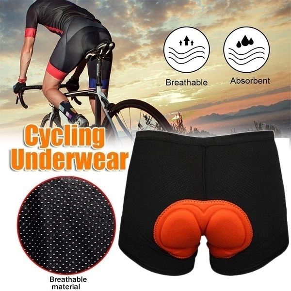 Extra Thickness Sponge Cushion Bicycle Underwear Underpant Cycling Men ...