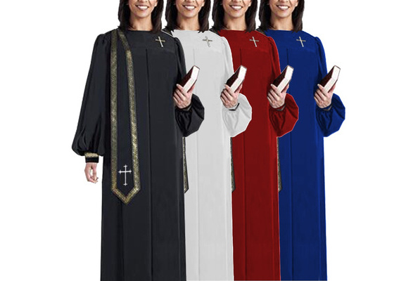 Buy Traditional Clergy Robes Black or White On Sale, Black Clergy Robes  for Sale, White Pastor Robes