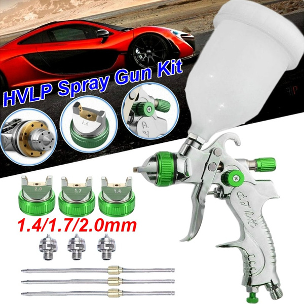 125 600ml hvlp spray paint gun set 0 8 1 4 1 7 2 0mm nozzle gravity