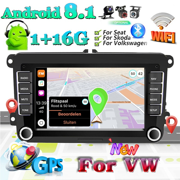 1+16G】7'' Inch Android 8.1 Car Radio 2 Din HD Touch Screen Screen Panel  Navigation Car Stereo Radio Car MP5 Player WiFi Bluetooth USB Autoradio for  Volkswagen Skoda Octavia Golf 5 6 Touran