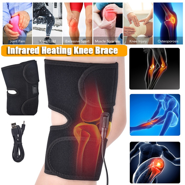 Infrared Heating Knee Brace USB Arthritis Knee Brace Support Massager Belt  Injury Hot Cramp Therapy Knee Pain Relief Rehabilitation
