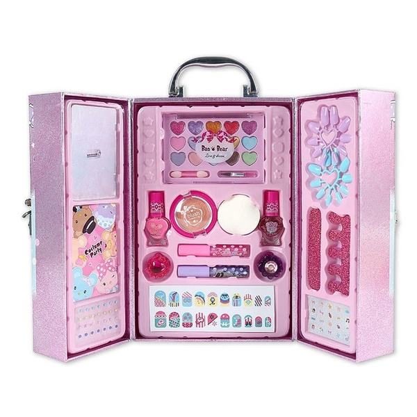 Children's Cosmetics Girls Play House Toys Portable Treasure Box Set  Non-toxic Water-soluble Material Children Makeup Set | Wish