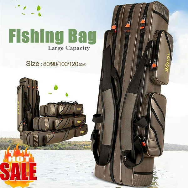 2021 New Upgrade Outdoor 3 layer Fishing Bags 80cm 90cm 100cm 120cm  Waterproof fishing tackle bag fishing rod bag pole bags