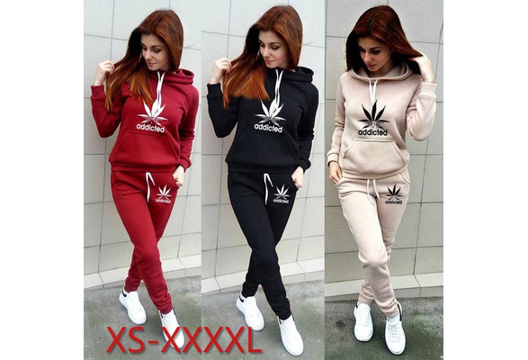 2021 Fashion Women Tracksuits Ladies Casual Hoodies+ Pants 2