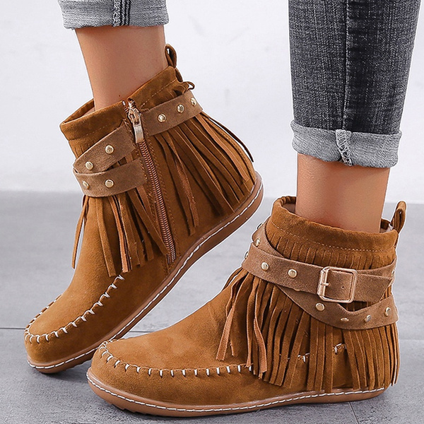 winter ankle boots flat women's