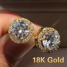 Sterling, DIAMOND, gold, Stud Earring