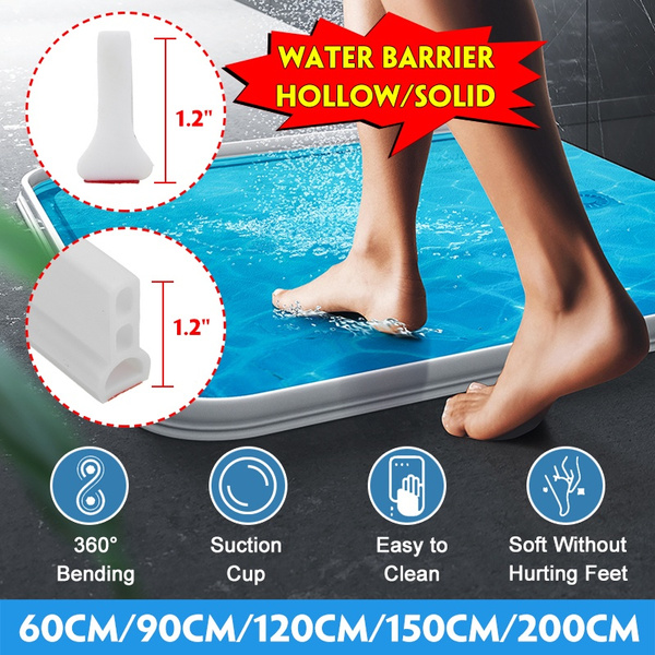 5 60 90 120 150 200cm Length 30mm Height Collapsible Frameless Shower Water Dam Barrier Silicone Shower Threshold Water Stopper Stay Dry Retainer For Wet And Dry Separation Wish