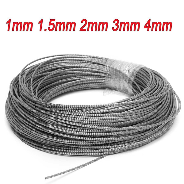 50M/100M 1mm 1.5mm 2mm Diameter 304 Stainless Steel Wire Rope