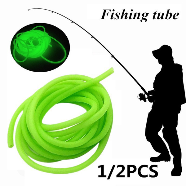 1m x 3mm Luminous Soft Silicone Rig Tube Hooks Swivels Fishing Rigs Pink