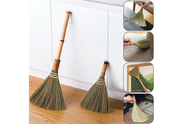 Japanese Short-Handle Soft Bristle Broom Wood Floor Dustpan A7J9 Brush Q4S1 