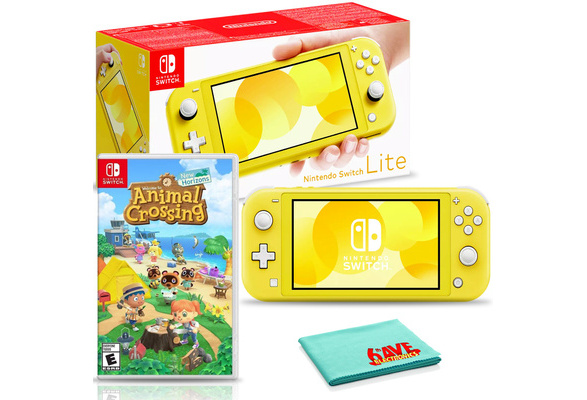 Nintendo Switch Lite Yellow Bundle with Animal Crossing New Horizons