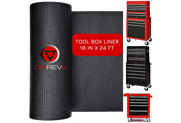 Olsa Tools Tool Box Liner, Drawer Liner and Shelf Liner Black 18 inch x 24 Feet