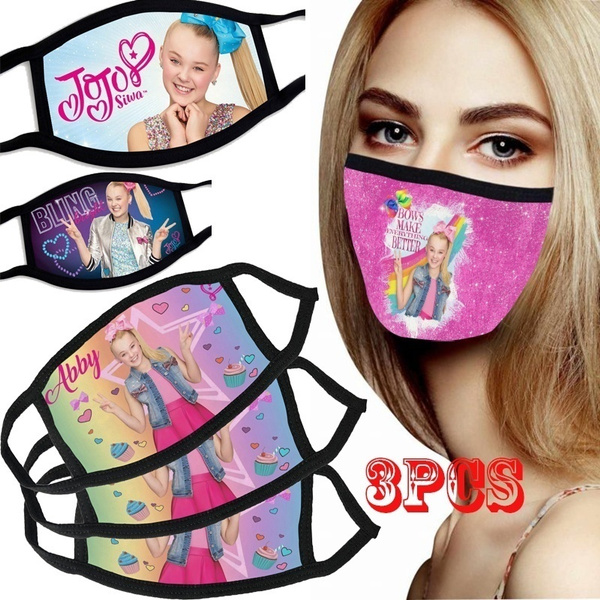 Jojo Siwa Printed Cotton Anti-dusk Face Protect Black Mask Half Face ...