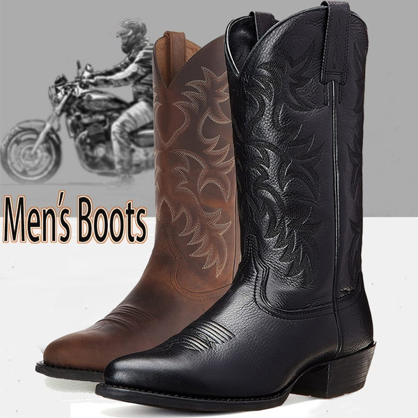 Stivali Cowboy Uomo Wide Classic Vintage Mid Calf Western Boots