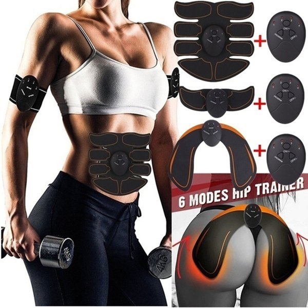 A picture of electrical muscle stimulation (EMS). Belt electrodes