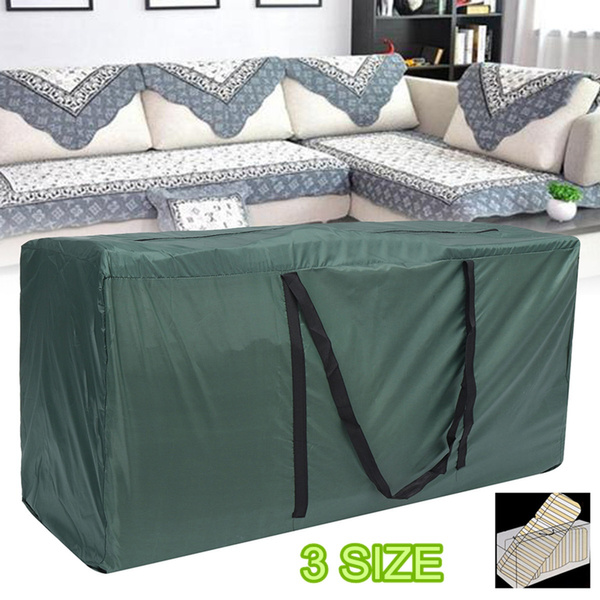 Patio Cushion Storage Bag Large Durable Waterproof Cushion Cover Outdoor Rectangle Furniture ...