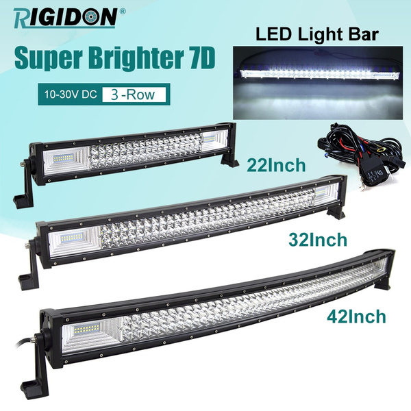 RIGIDON Super Brighter 7D 22inch 32inch 42inch LED Light Bar Spot Flood  Beam High Power 270W 405W 540W Led Bar 4x4 for ATV SUV Offroad LED Work  Light