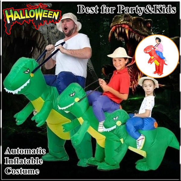 4 Size for Family 3D Stand Riding Inflatable Dinosaur Costume Halloween Funny Dress Cosplay