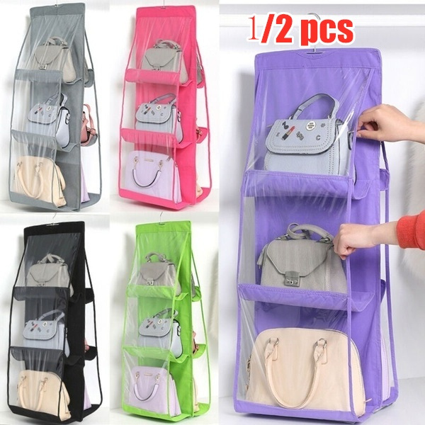 Women 6 Pocket Organizer Backpack Handbag Storage Bags Shoe Storage Bag Home Supplies Closet Rack Hangers Wish