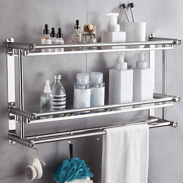 Shower Caddy Deep Basket Design SUS304 Stainless Steel Wall Mounted Bathroom  Shelf （ No Drilling ）with Adhesive Storage Organizer for Toilet Dorm and  Kitchen