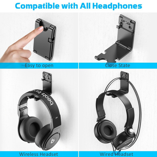 Acrylic Headset Headphone Holder Earphone  Hanger Wall Display Bracket Stand TW 