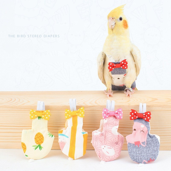 Cute Pet Bird Clothes Parrot Costume Pigeon Flight Suit with Wet Diaper