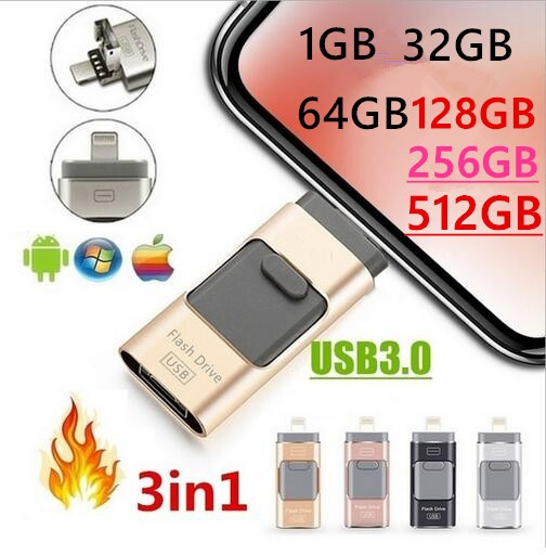 3 in1 Usb flash drive For iPhone/iPad/Android/PC i-Flashdrive Pen