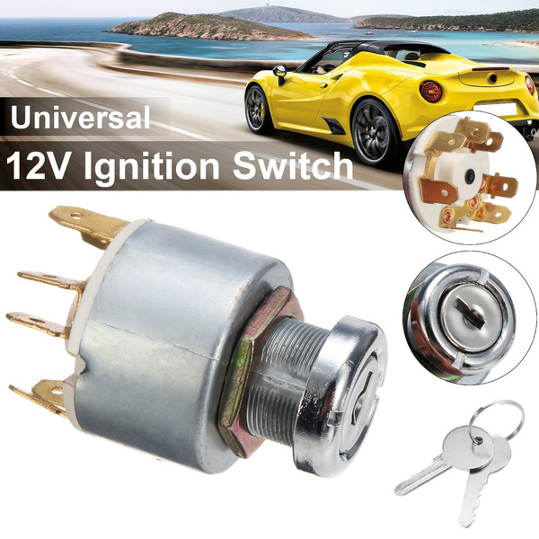 12V Universal Car Auto 4 Position ON OFF Start Ignition Switch Controls 2Keys