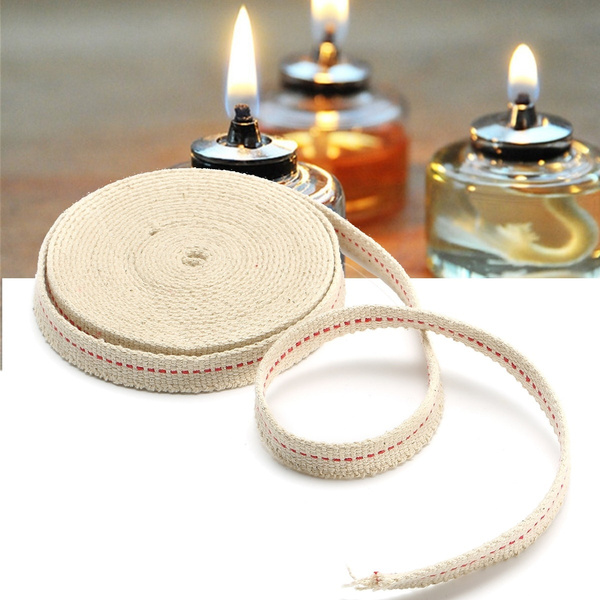 3M Feet White Flat Cotton Alcohol Wick Oil Lamp Wicks Burner For Glass Oil  Lamps Accessories