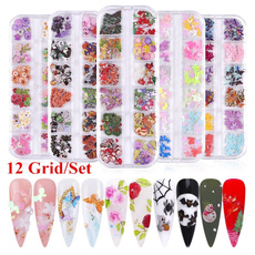 nail decoration, nail decals, Flowers, art