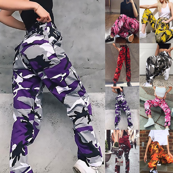 plus size purple camo pants