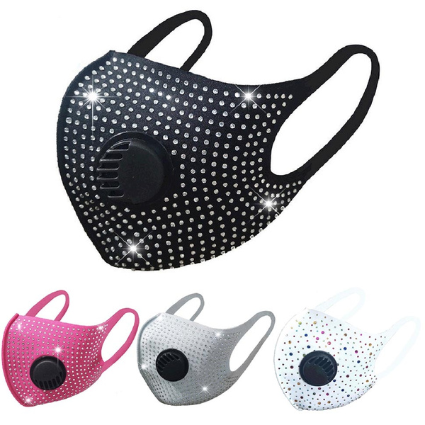 New Fashion Cotton Diamond Mask with Breathing Valve Face Mask for ...
