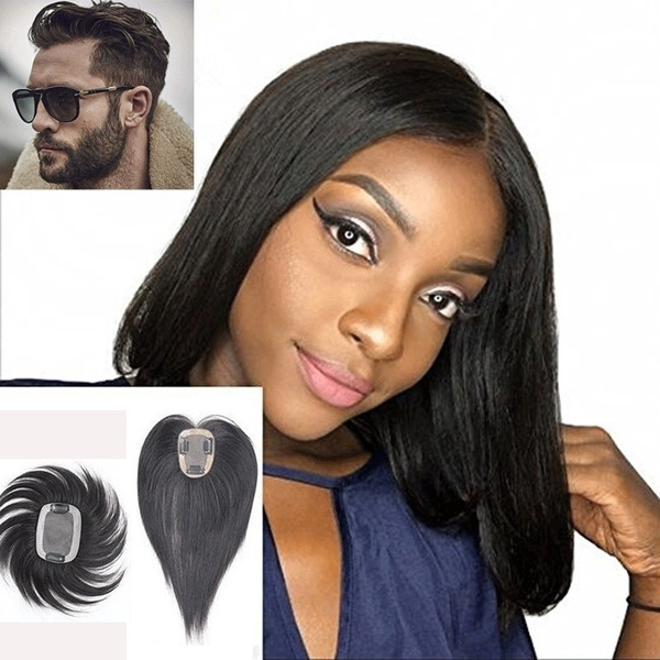 Brazilian Virgin Human Hair Crown Topper Clip Toupee Wiglet Hairpieces ...