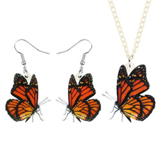 butterfly, Damen, Flying, animalinsectbutterflyearringsnecklace