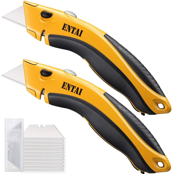 ENTAI 2 Pack Utility Knife Retractable Box Cutter for Cardboard